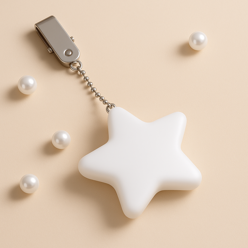 GlowStar – White Star LED Keychain Light for Handbags & Purses